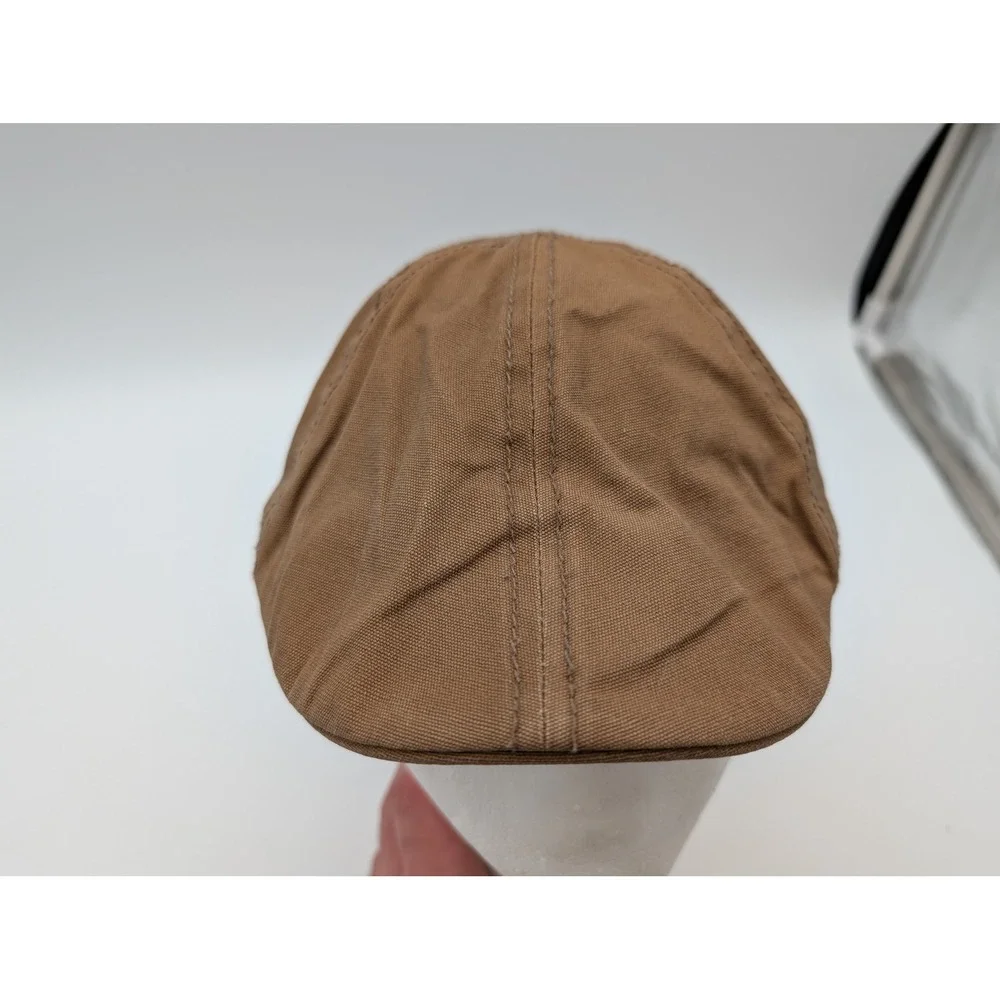 Levis Mens Brown Canvas Flat Cap Ivy Newsboy Hat Leather Logo Patch